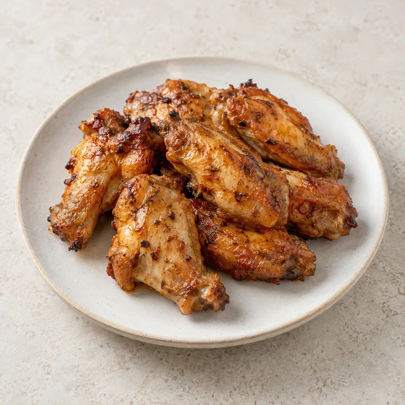 Illustration of chicken marinated wings prepacked roasted baked
