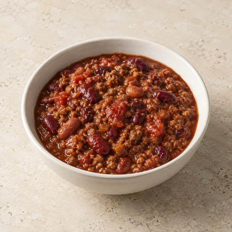Illustration of chili with beans microwavable bowls