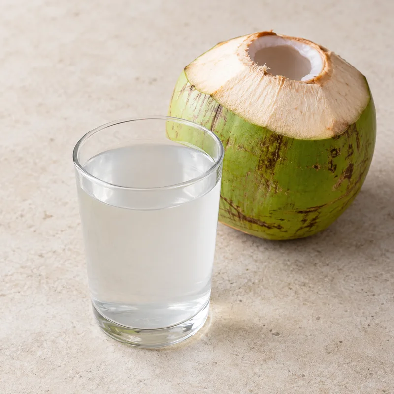 Illustration of coconut water liquid from coconut