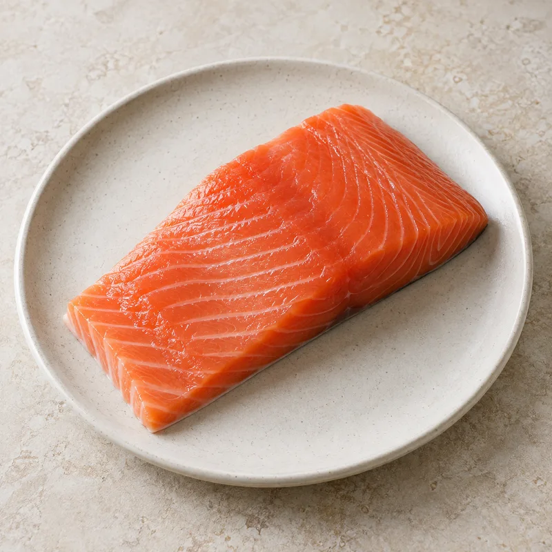 Illustration of coho salmon raw