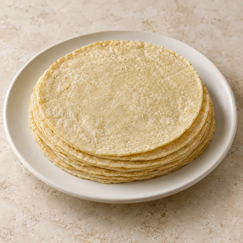 Illustration of tortillas ready to bake or fry corn