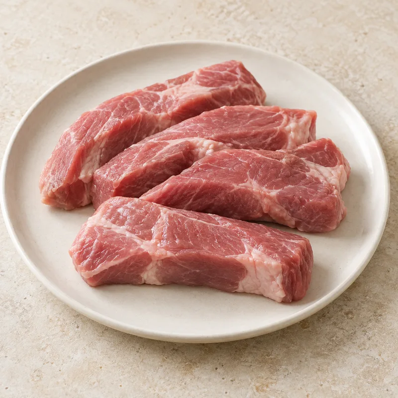 Illustration of pork fresh loin country style ribs separable lean only raw