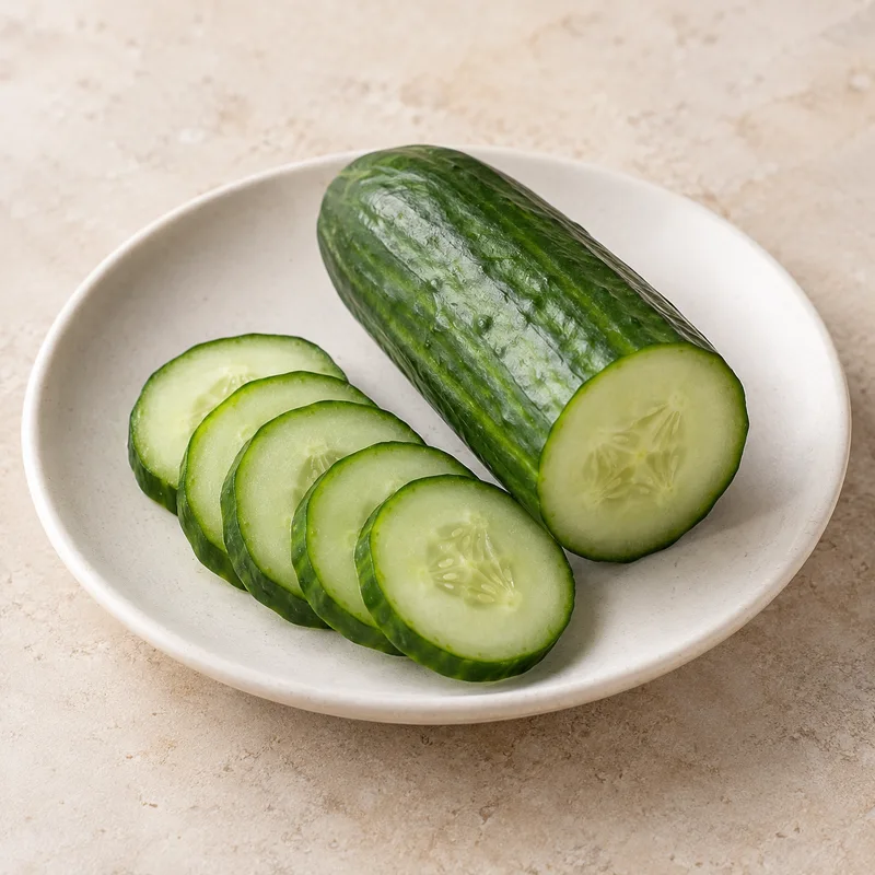 Illustration of cucumber raw flesh and skin