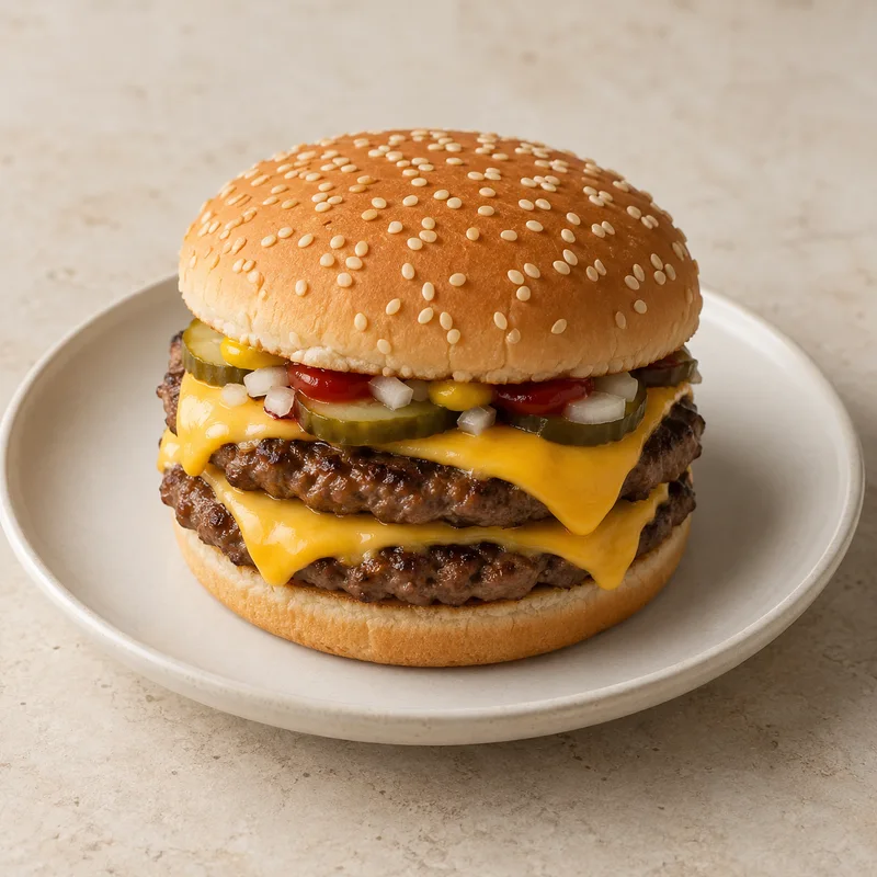 Illustration of cheeseburger double from fast food