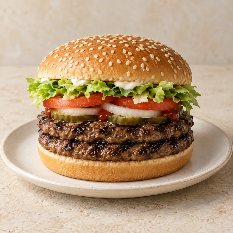 Illustration of burger king double whopper no cheese