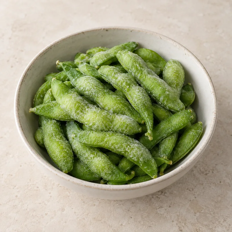 Illustration of edamame frozen prepared