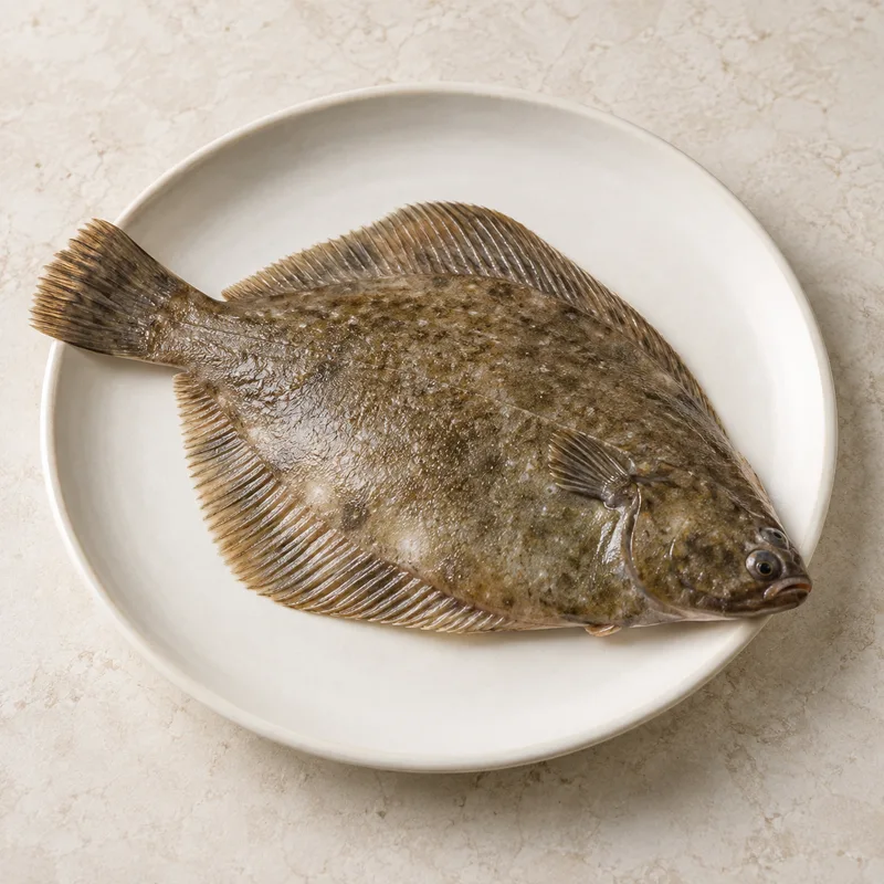 Illustration of flounder raw