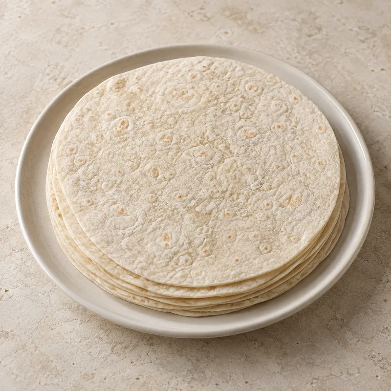 Illustration of tortillas ready to bake or fry flour without added calcium