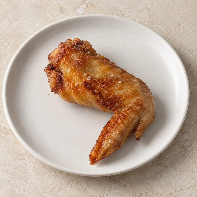 Illustration of meat chicken wing with skin fried with soy oil with salt