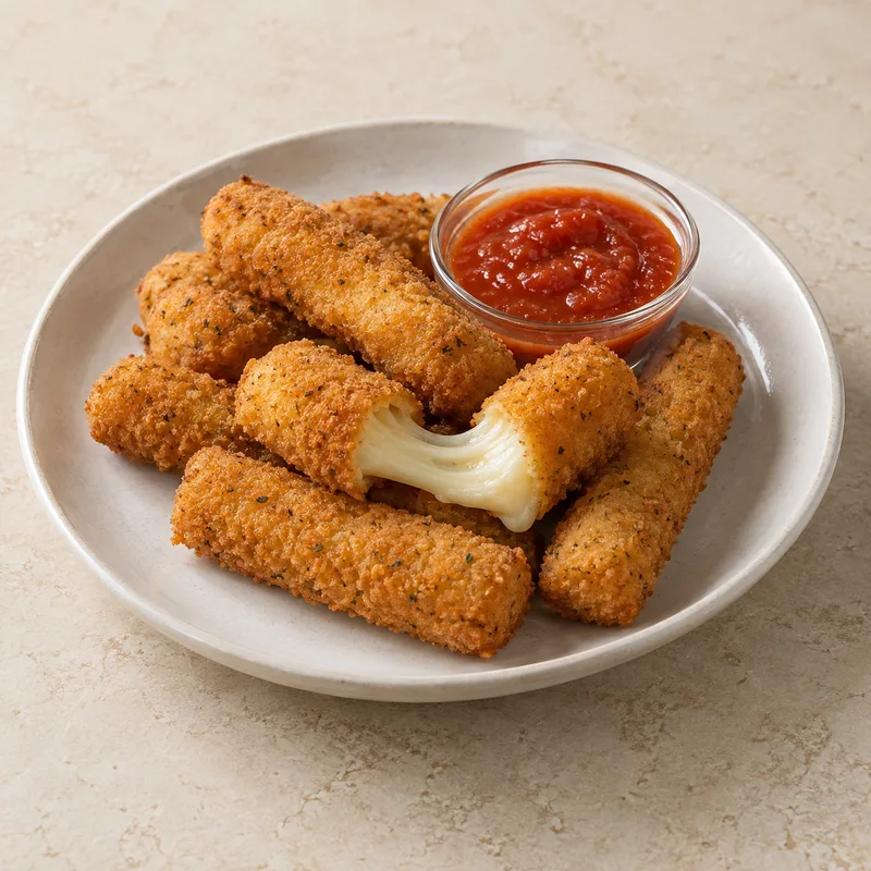 Illustration of restaurant family style fried mozzarella sticks