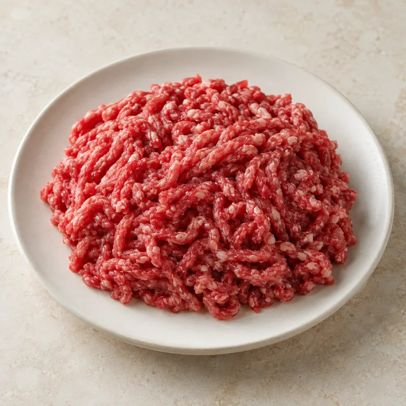 Illustration of beef australian imported grass fed ground 85 lean 15 fat raw