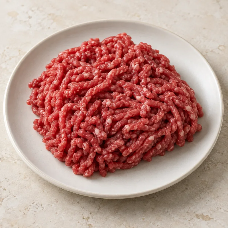 Illustration of beef ground 93 lean meat 7 fat raw