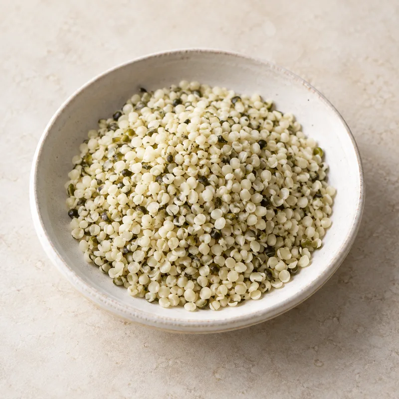Illustration of hemp seed hulled
