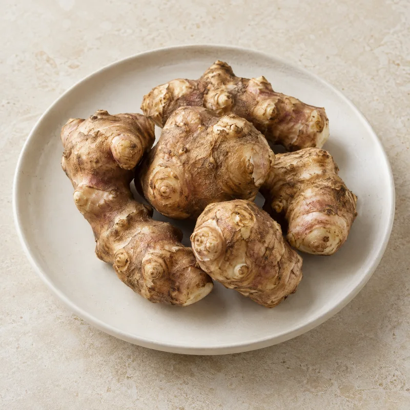 Illustration of jerusalem artichokes raw