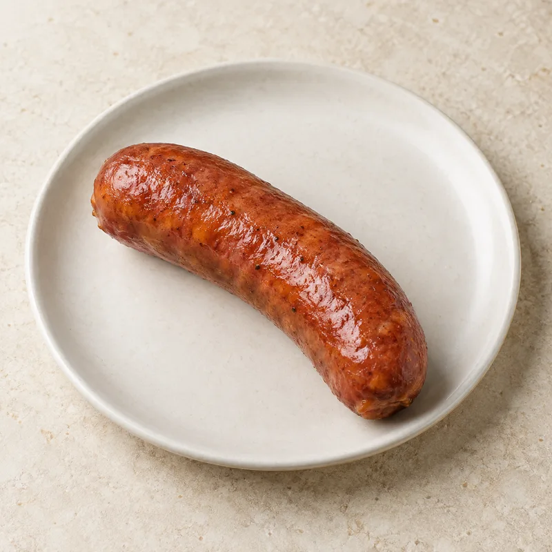 Illustration of kielbasa fully cooked unheated