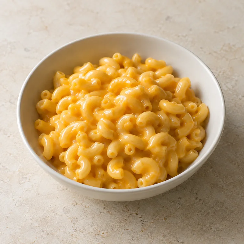 Illustration of macaroni and cheese canned entree