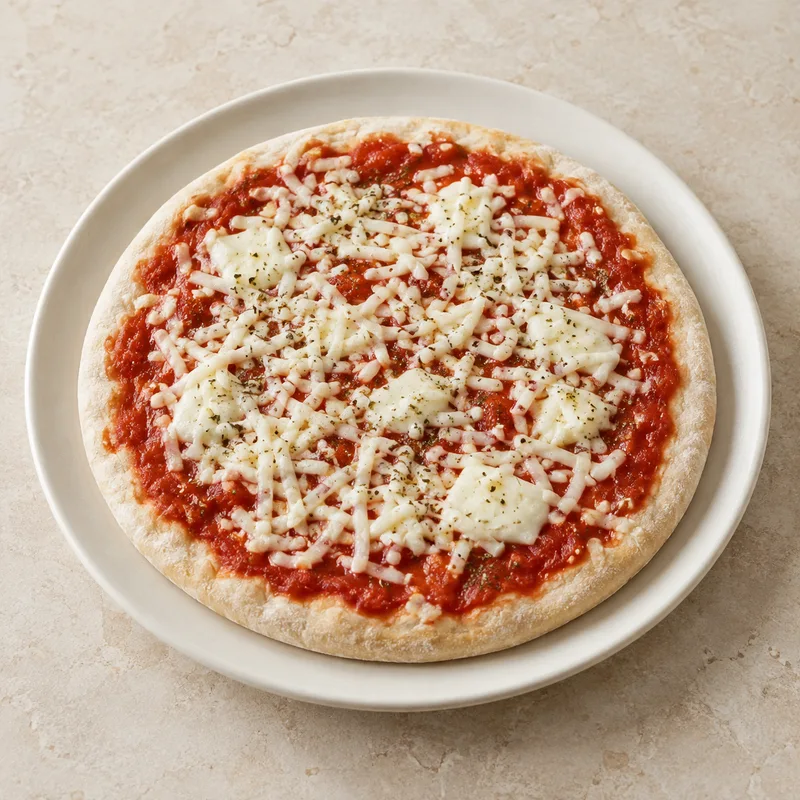 Illustration of pizza cheese and tomato margherita prepacked