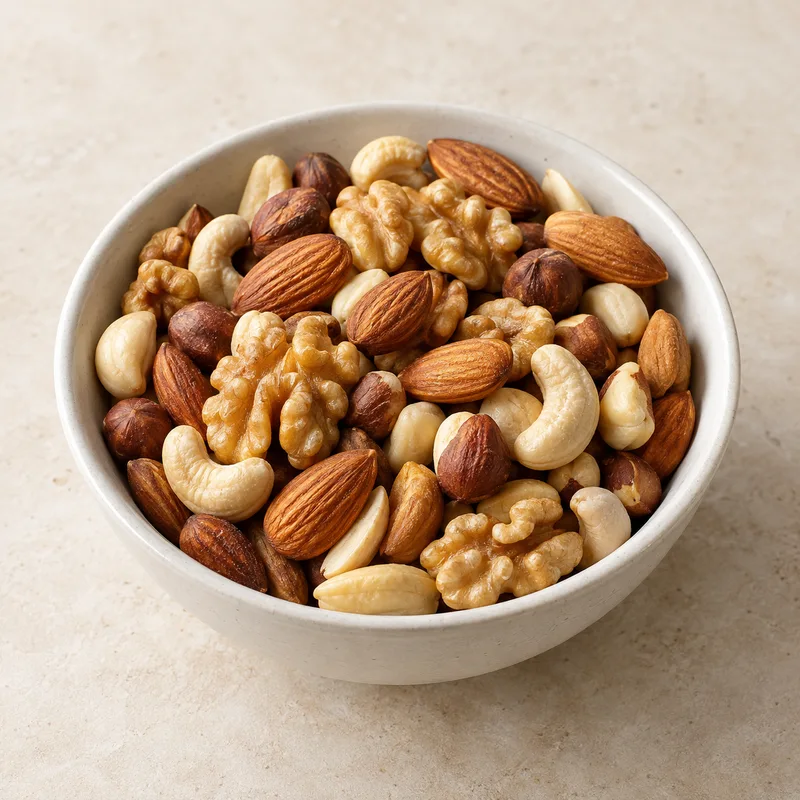 Illustration of nuts mixed