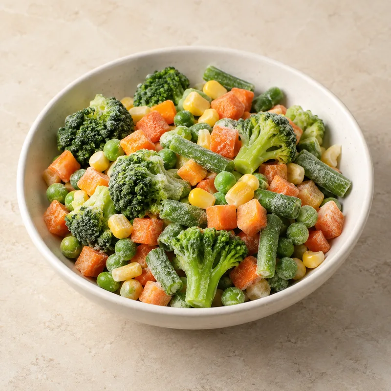 Illustration of vegetables mixed frozen unprepared