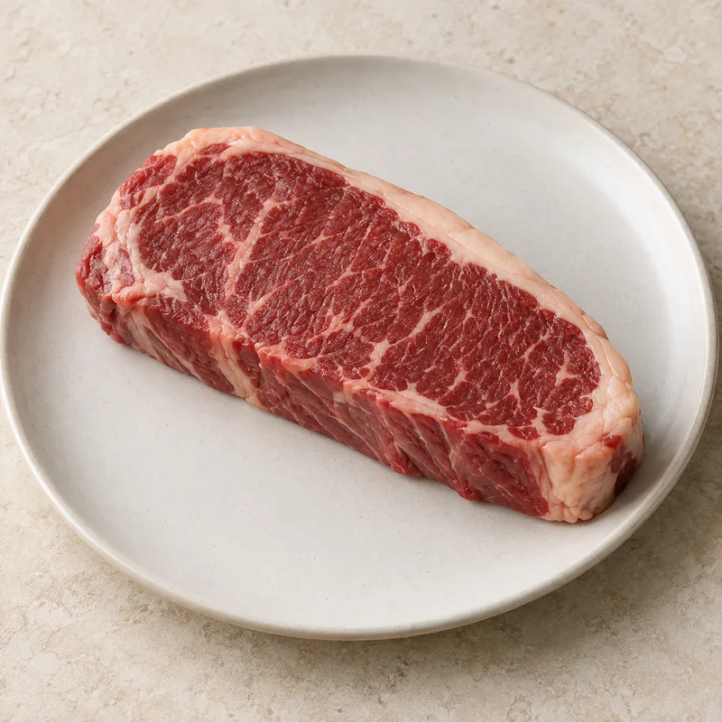 Illustration of beef loin strip loin new york steak boneless lean raw