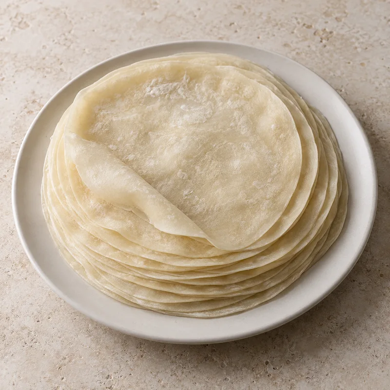 Illustration of pancakes served with crispy duck pancakes only takeaway