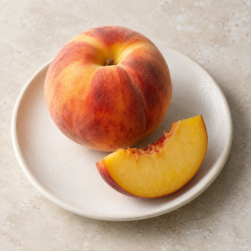 Illustration of peaches raw flesh and skin
