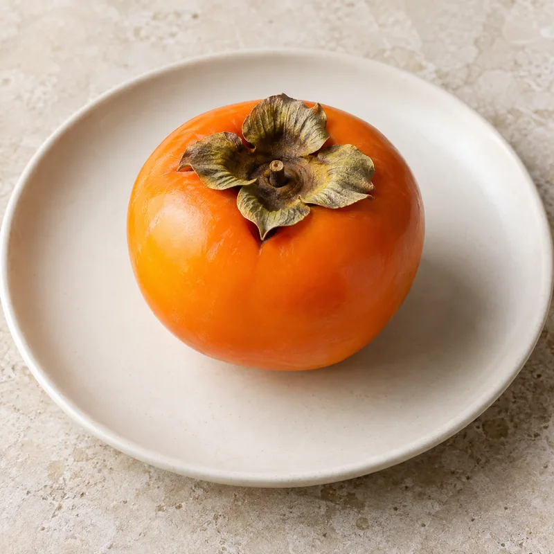 Illustration of persimmon flesh and skin raw