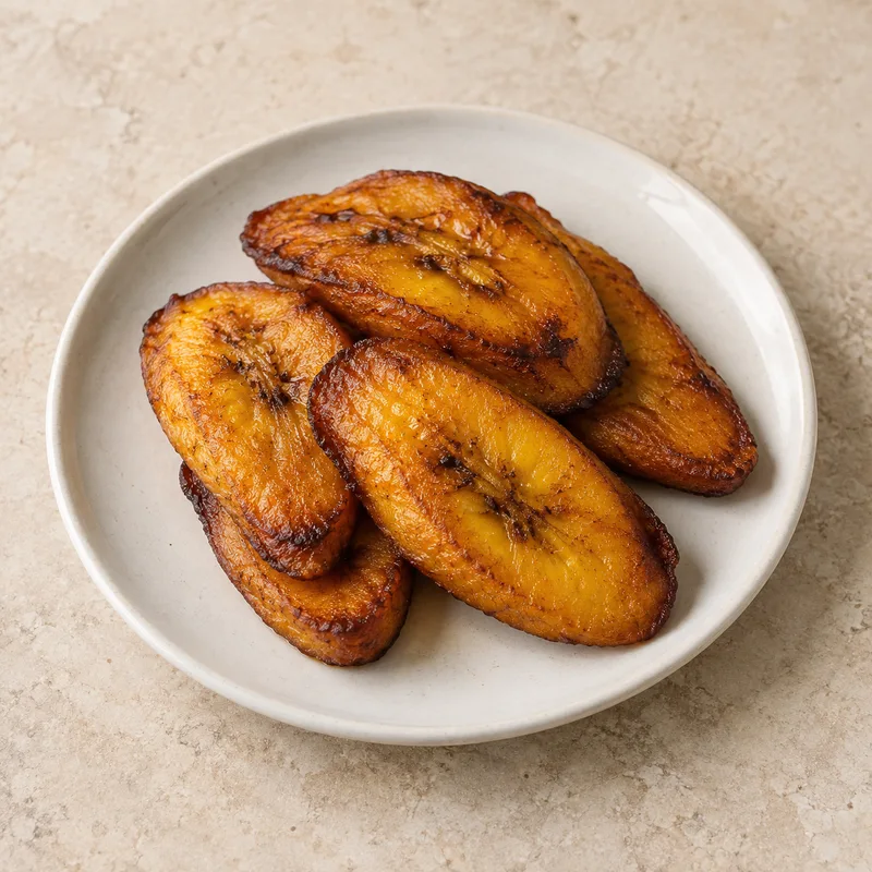 Illustration of plantain ripe fried in rapeseed oil