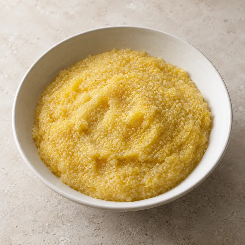 Illustration of polenta hydrated raw