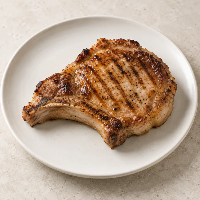Illustration of pork chop grilled