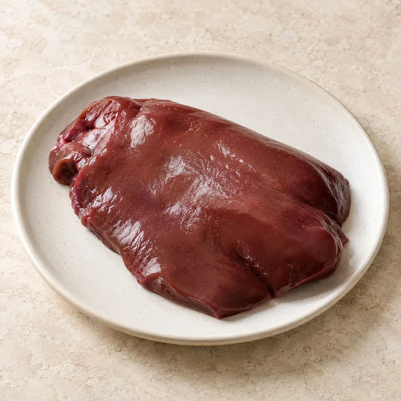 Illustration of pork fresh variety meats and by products liver raw