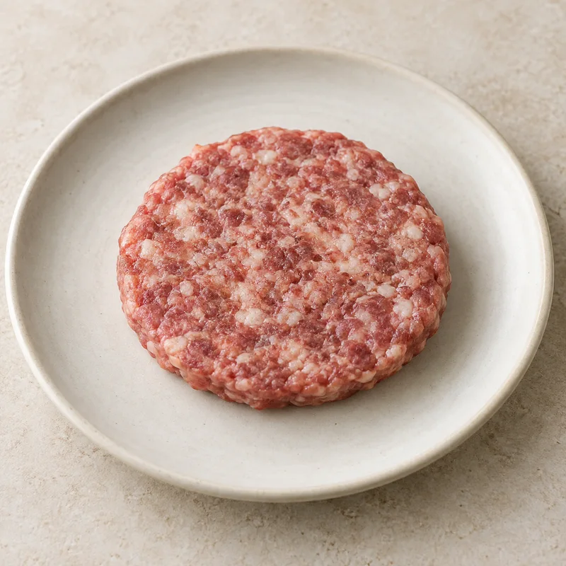 Illustration of pork sausage link patty unprepared
