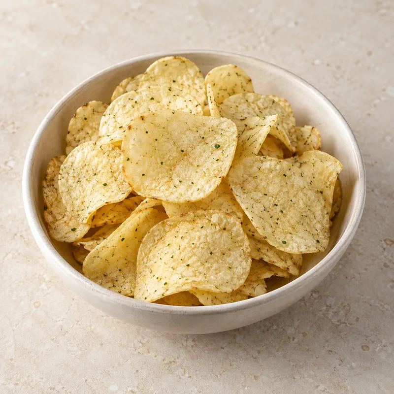 Illustration of snacks potato chips sour cream and onion flavor