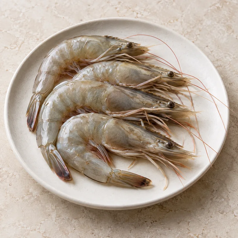 Illustration of prawns raw