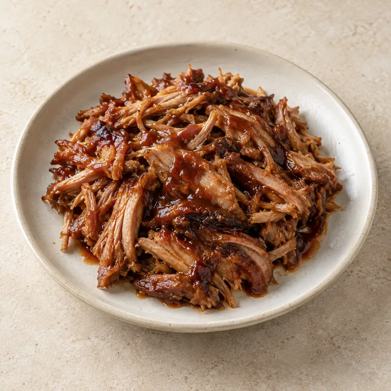 Illustration of pulled pork in barbecue sauce