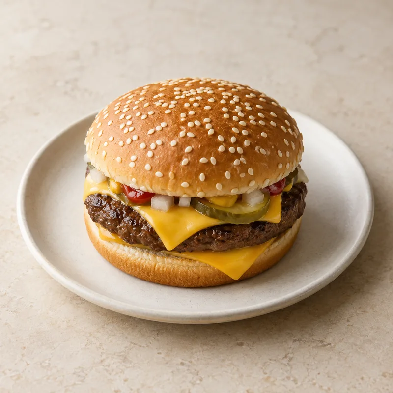 Illustration of mcdonald s quarter pounder with cheese