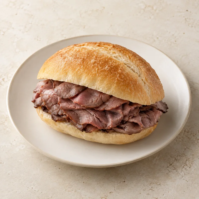 Illustration of fast foods roast beef sandwich plain