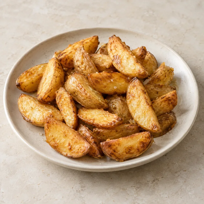 Illustration of potatoes roasted salt added in processing frozen unprepared