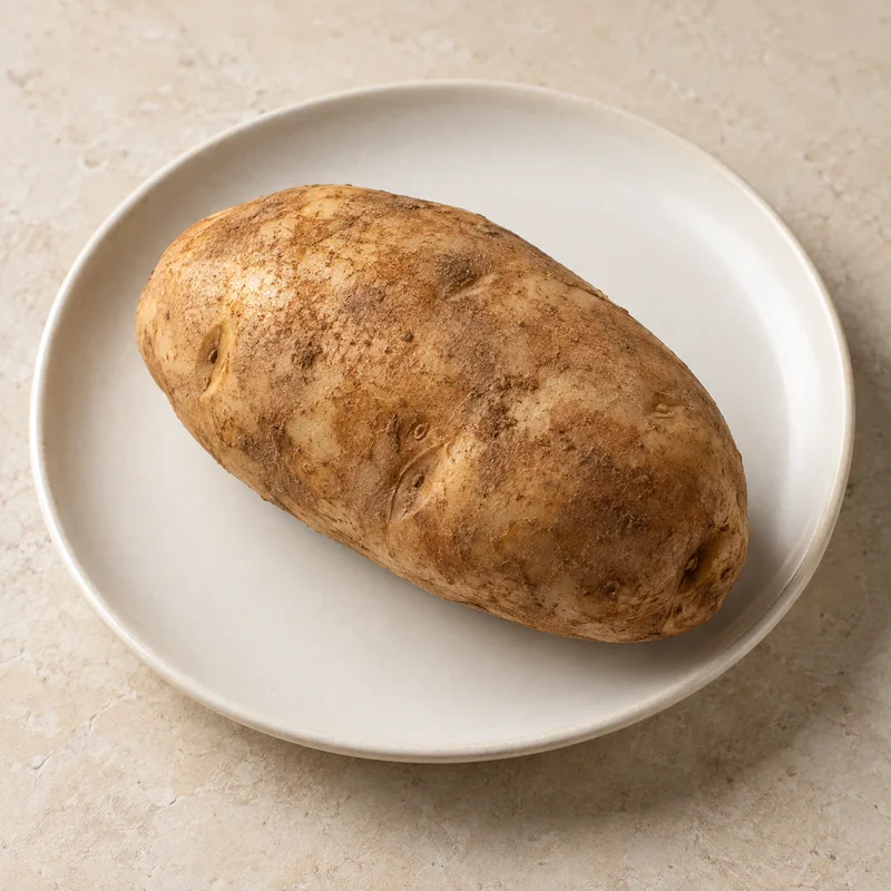 Illustration of potatoes russet flesh and skin raw includes foods for usda s food distribution program