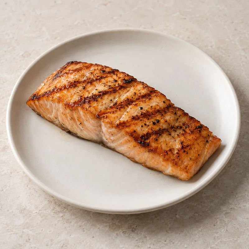 Illustration of salmon grilled