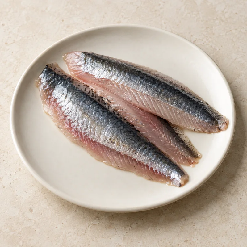 Illustration of sardines flesh only raw