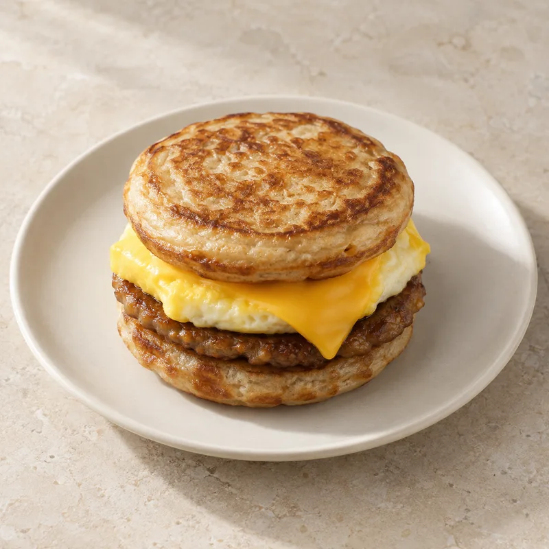 Illustration of mcdonald s sausage egg cheese mcgriddles