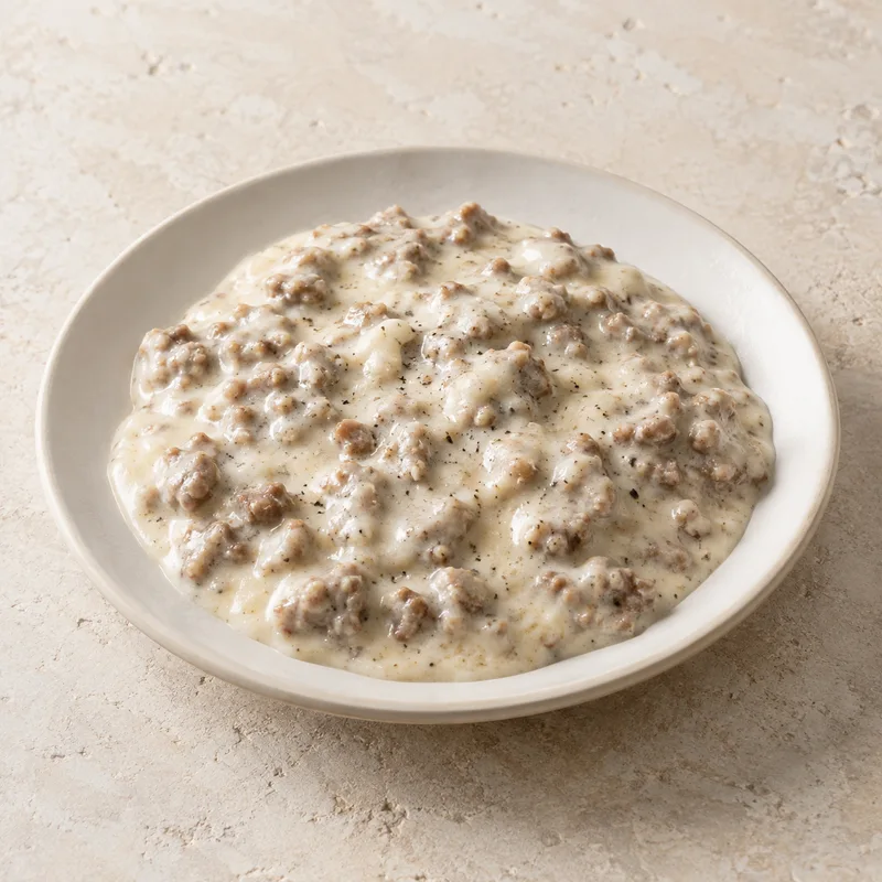 Illustration of sausage gravy