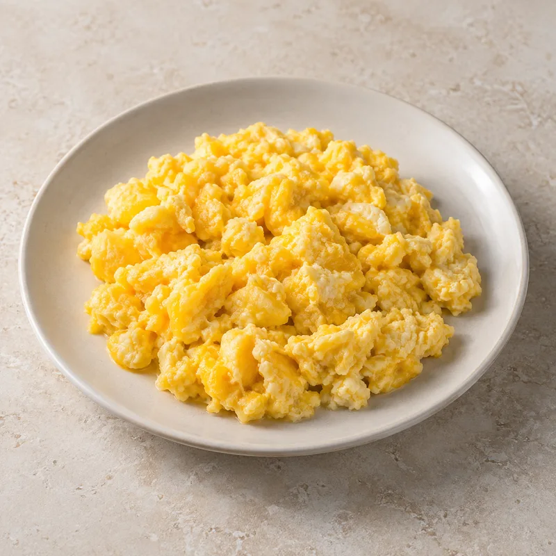 Illustration of eggs scrambled frozen mixture