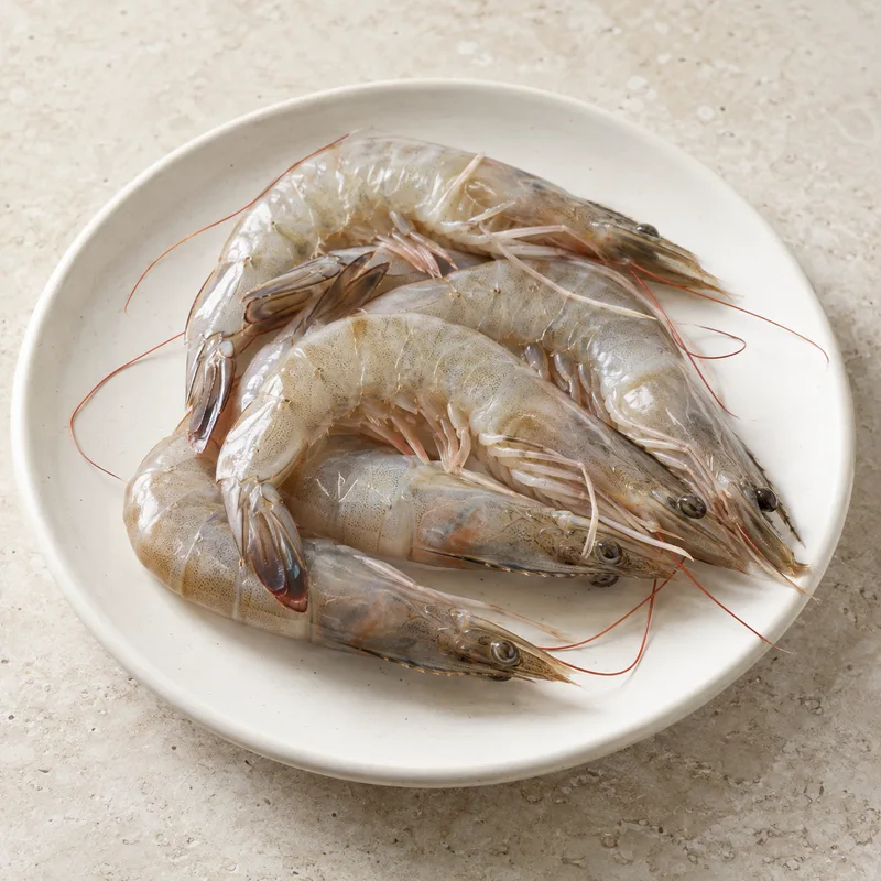 Illustration of crustaceans shrimp raw