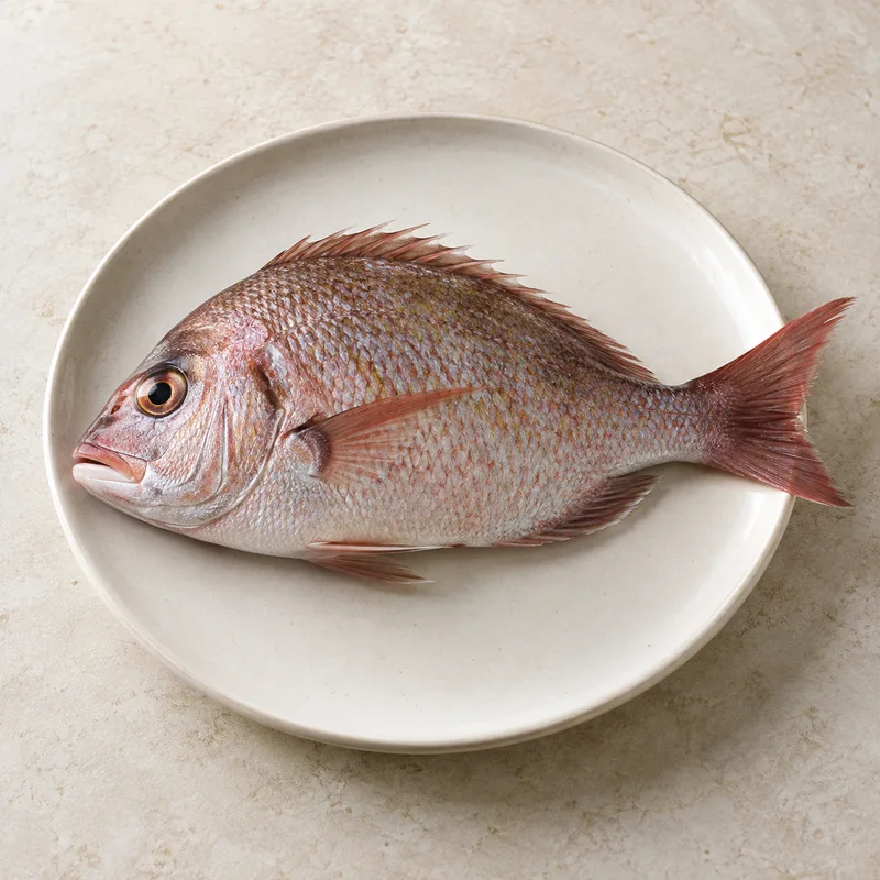 Illustration of fish snapper mixed species raw