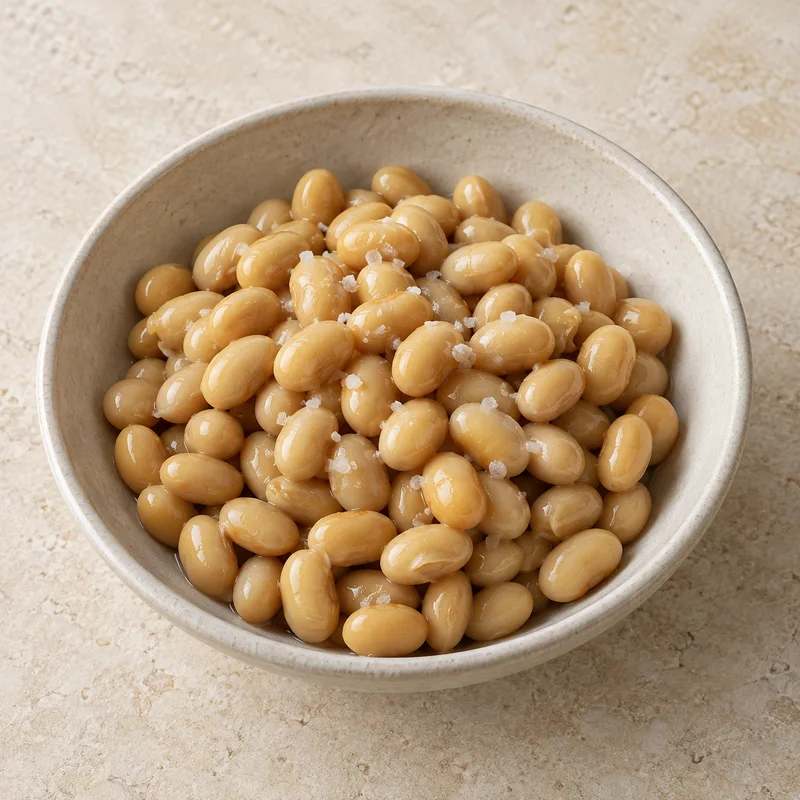 Illustration of soybeans dry mature seeds boiled salt added