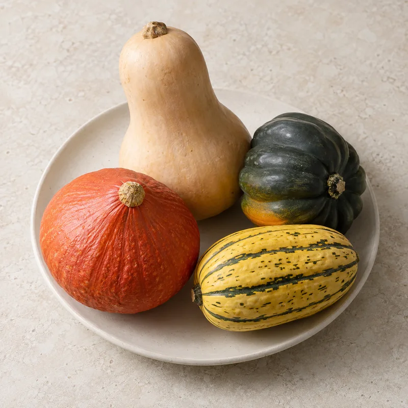 Illustration of squash all types raw