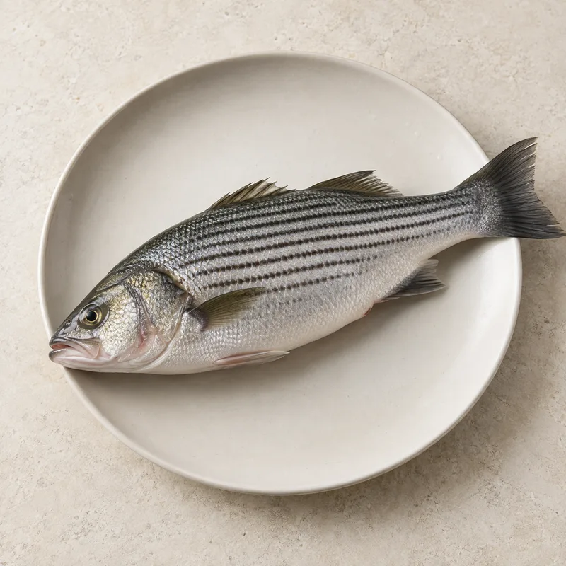 Illustration of fish bass striped raw