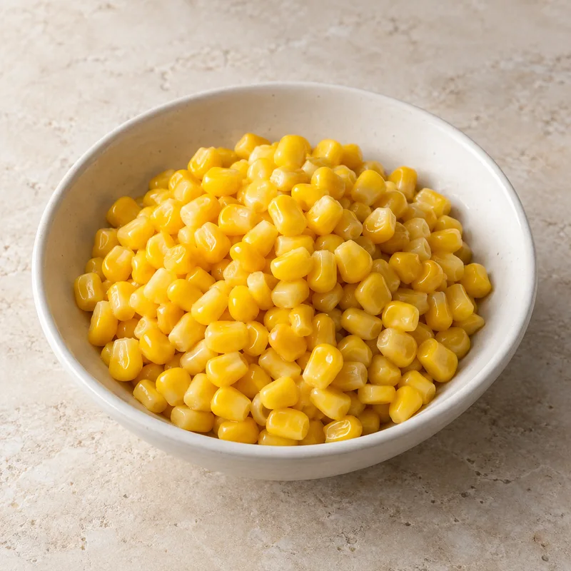 Illustration of corn sweet canned drained solids rinsed